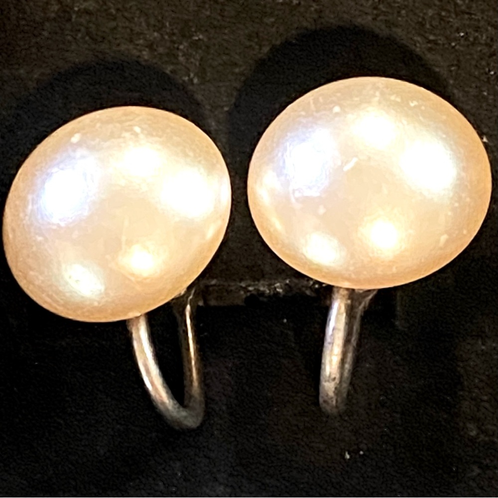 Vintage Screw Back Sterling Silver .